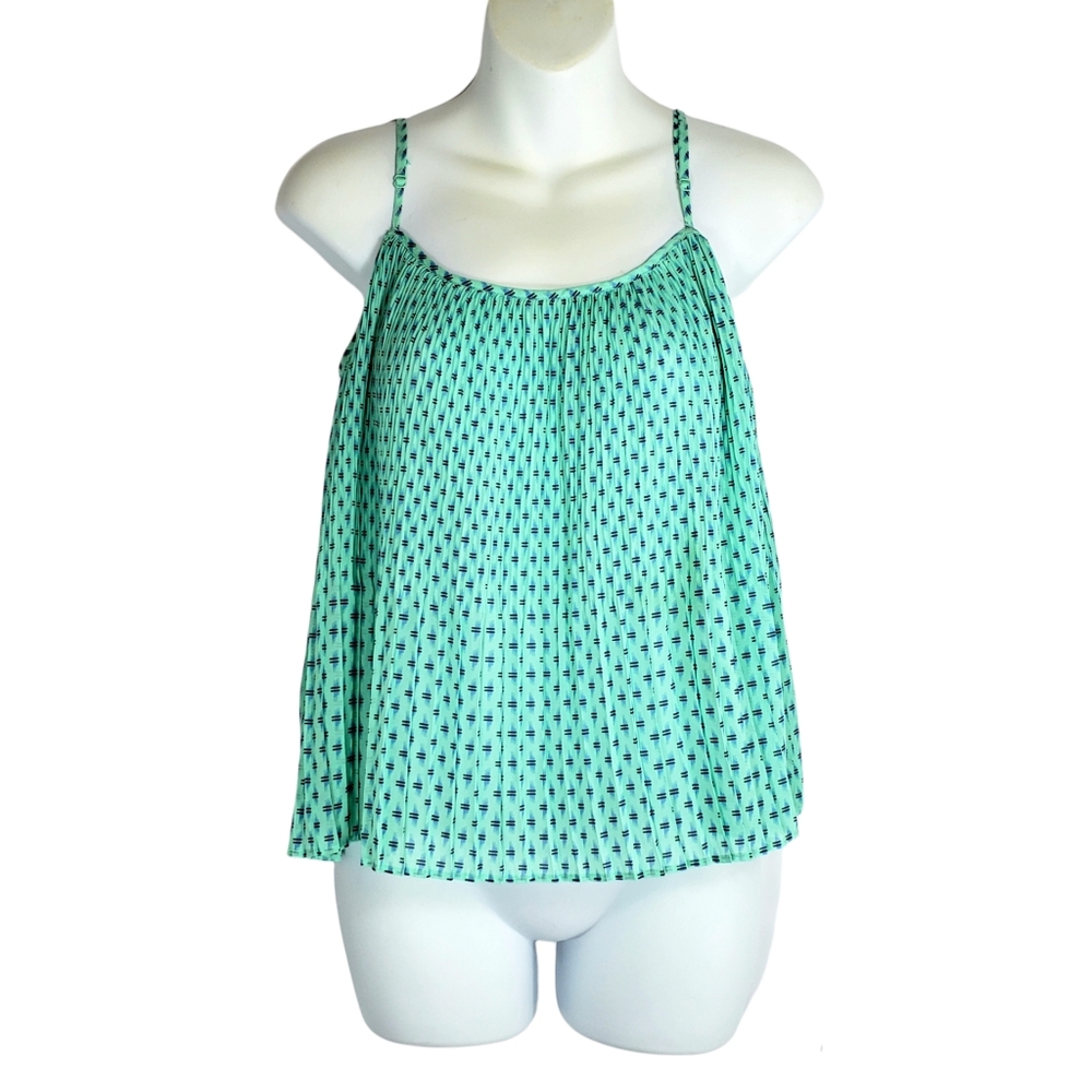 BCBG Generation Pleated Cami Top Aqua Green Size Small